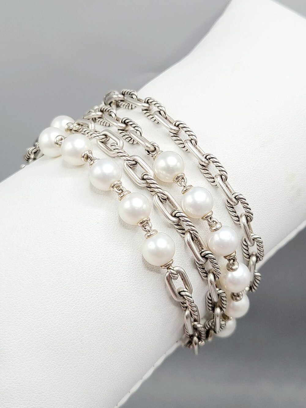 David Yurman Madison Chain Necklace w/ Pearls - 36" - RARE - Picture 14 of 15
